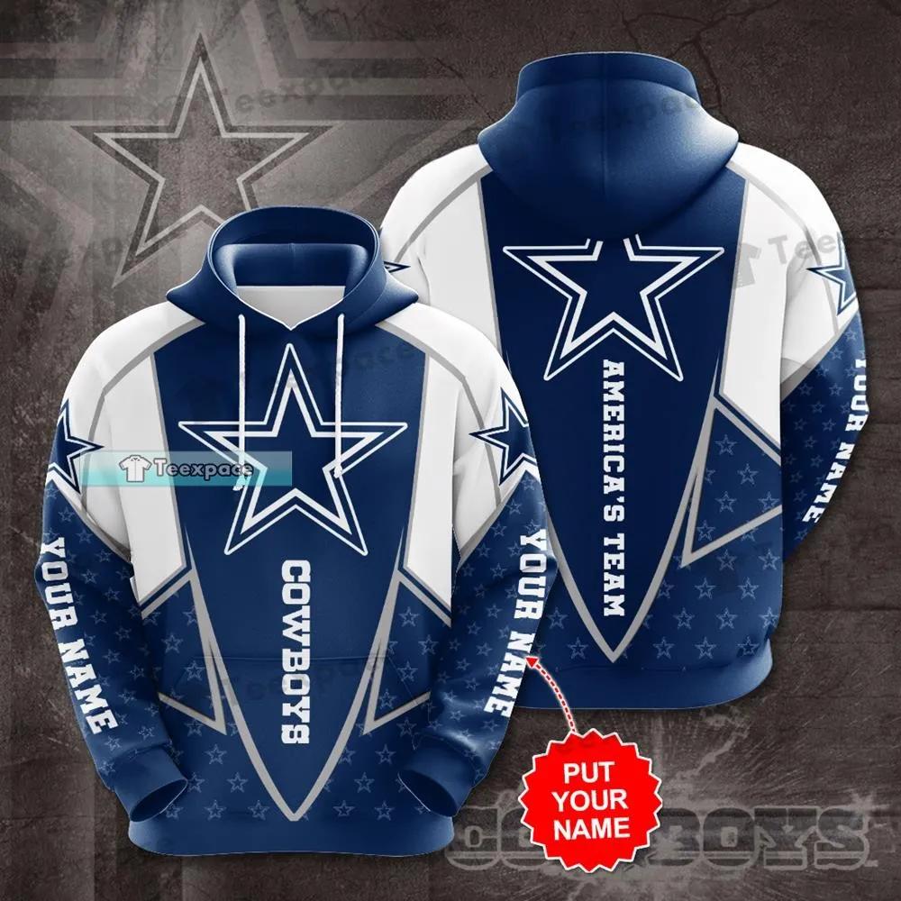 Personalized Dallas Cowboys White Star Pattern Hoodie 2 Personalized Dallas Cowboys White Star Pattern Hoodie