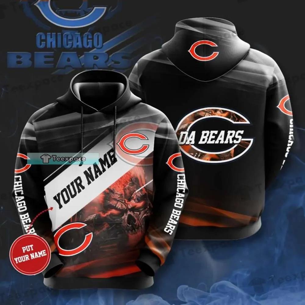 Personalized Fire Skull Chicago Bears Hoodie 2 Personalized Fire Skull Chicago Bears Hoodie