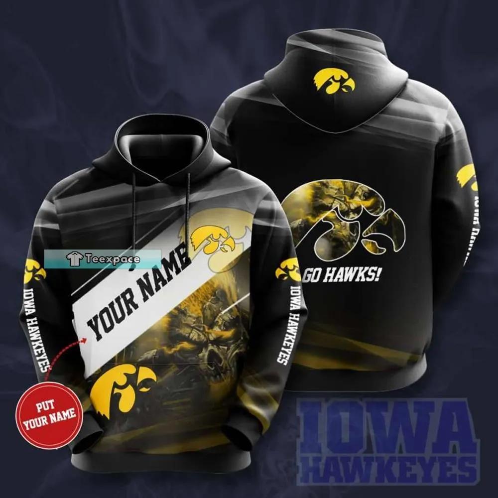 Personalized Fire Skull Iowa Hawkeyes Hoodie 1 Personalized Fire Skull Iowa Hawkeyes Hoodie
