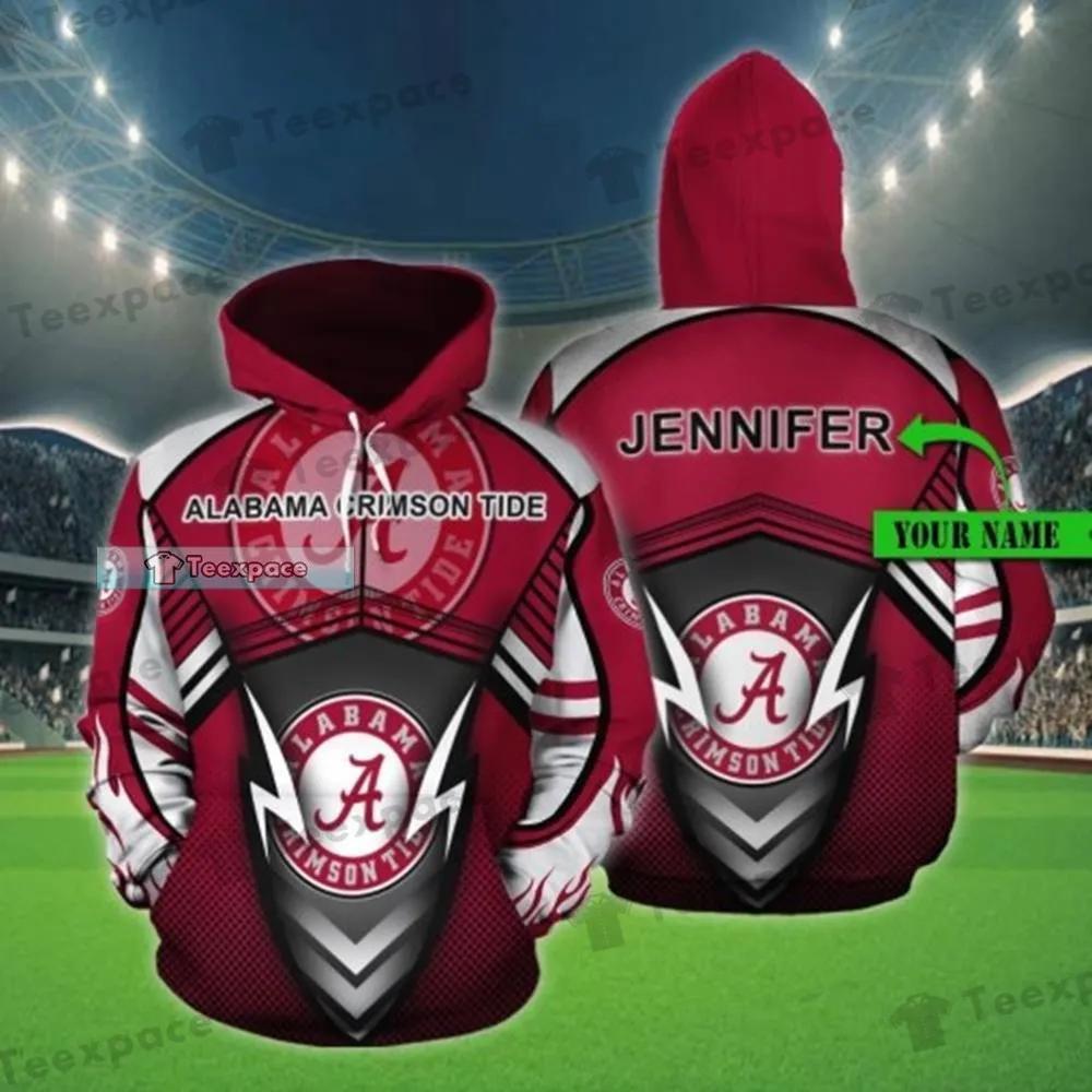 Personalized Lightning Racing Style Alabama Crimson Tide Hoodie 1 Personalized Lightning Racing Style Alabama Crimson Tide Hoodie