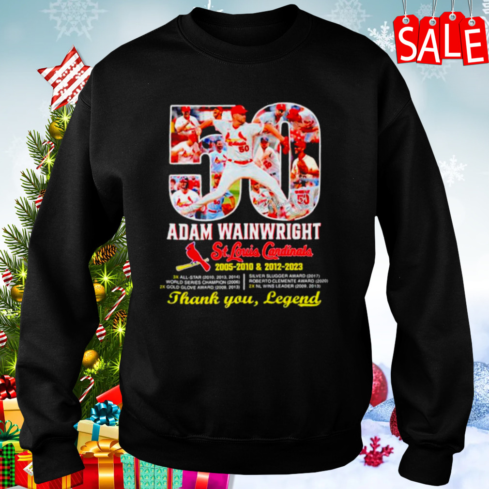 50 Adam Wainwright St Louis Cardinals Thank You Legend Signatures Shirt