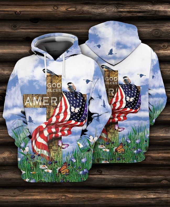 4th Of July Independence Day The Cross Jesus God Bless America 3d Zip Hoodie 1 4th Of July Independence Day The Cross Jesus God Bless America 3d Zip Hoodie