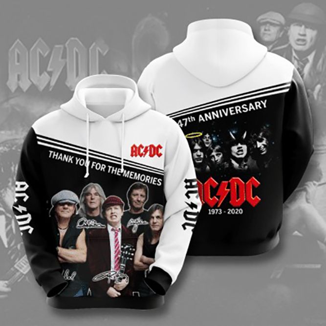 Ac Dc 47th Anniversary 1973 2020 Signature Design Gift For Fan Custom 3d All Over Printed Hoodie