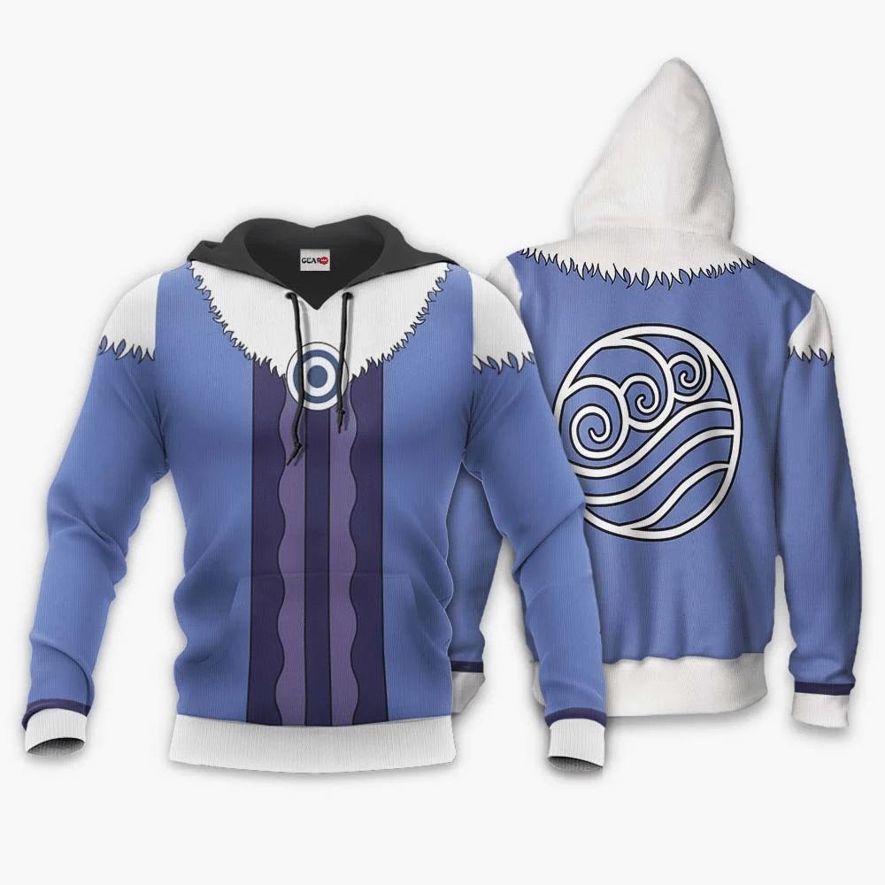 Airbender Anime Manga Attack On Tian Water Elementa 3d T Shirt Zip Bomber Hoodie