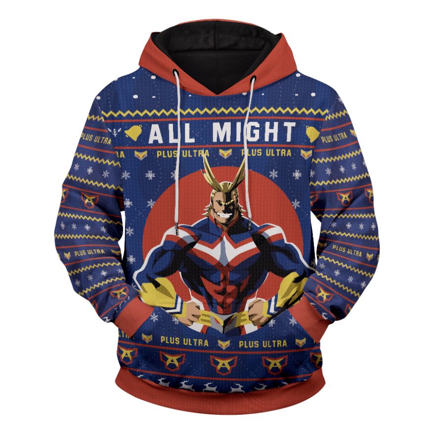 All Might My Hero Academia Christmas Unisex Hoodie T-Shirt 3 All Might My Hero Academia Christmas Unisex Hoodie T-Shirt