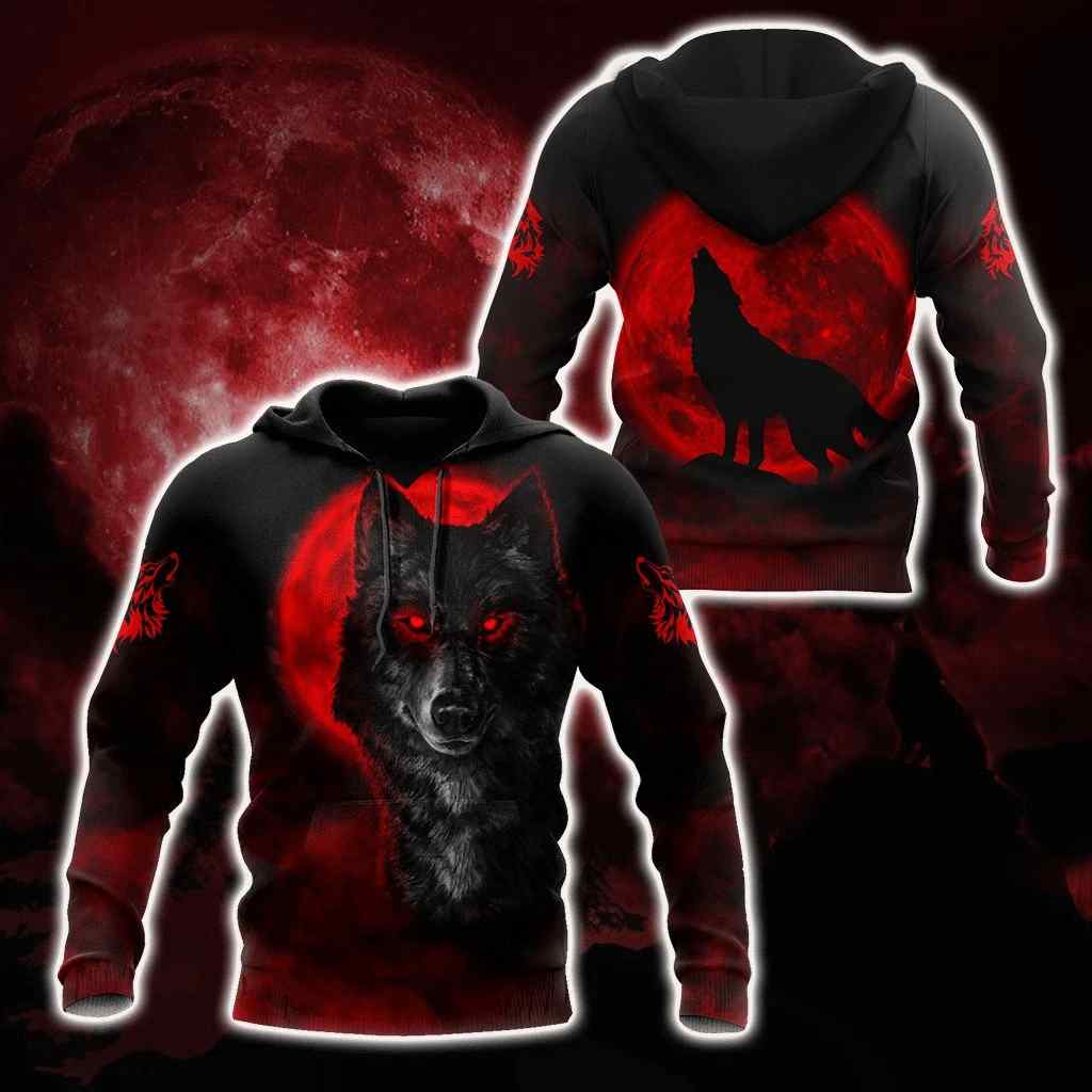 Alpha Wolf All Over Printed Unisex Hoodie