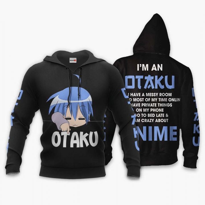 Anime Lover Im An Otaku I Hava A Messy Room I Spend Most Of My Time Online 3d T Shirt Zip Bomber Hoodie