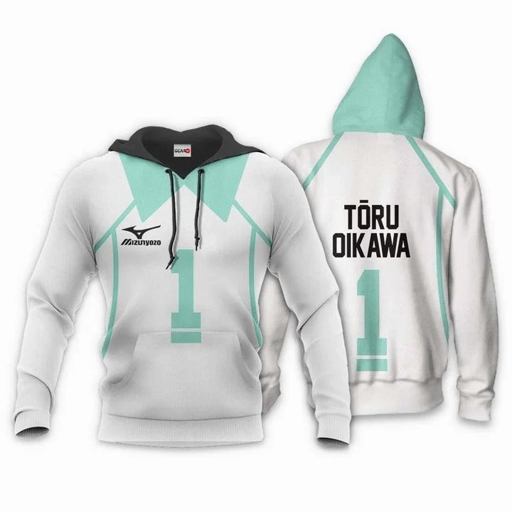 Aoba Johsai Toru Oikawa Anime Manga Haikyuu Fukurodani Number 1 3d Zip Hoodie