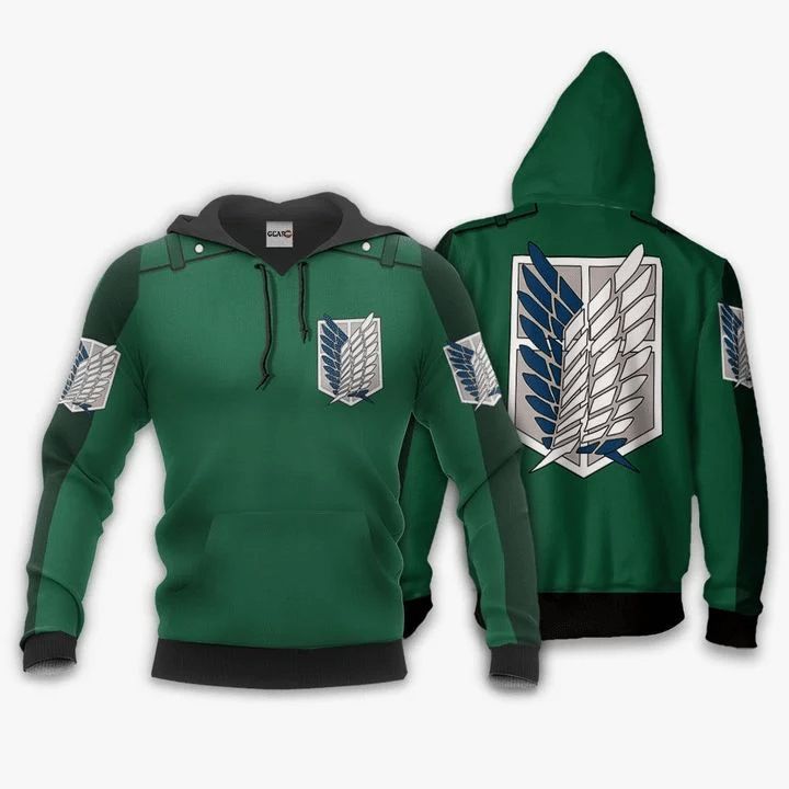 Aot Scout Wings Of Freedom Attack On Titan Anime Manga 3d Zip Hoodie