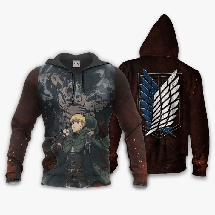 Armin Arlert Anime Manga Attack On Tian Aot Final Season 3d T Shirt Zip Bomber Hoodie