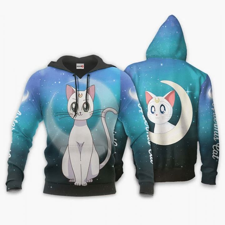 Artermis Cat Anime Manga Sailor Moon 3d T Shirt Zip Bomber Hoodie