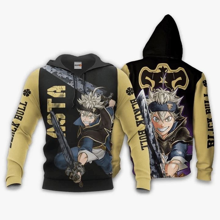 Asta Anime Manga Black Clover Black Bull 3d Zip Hoodie