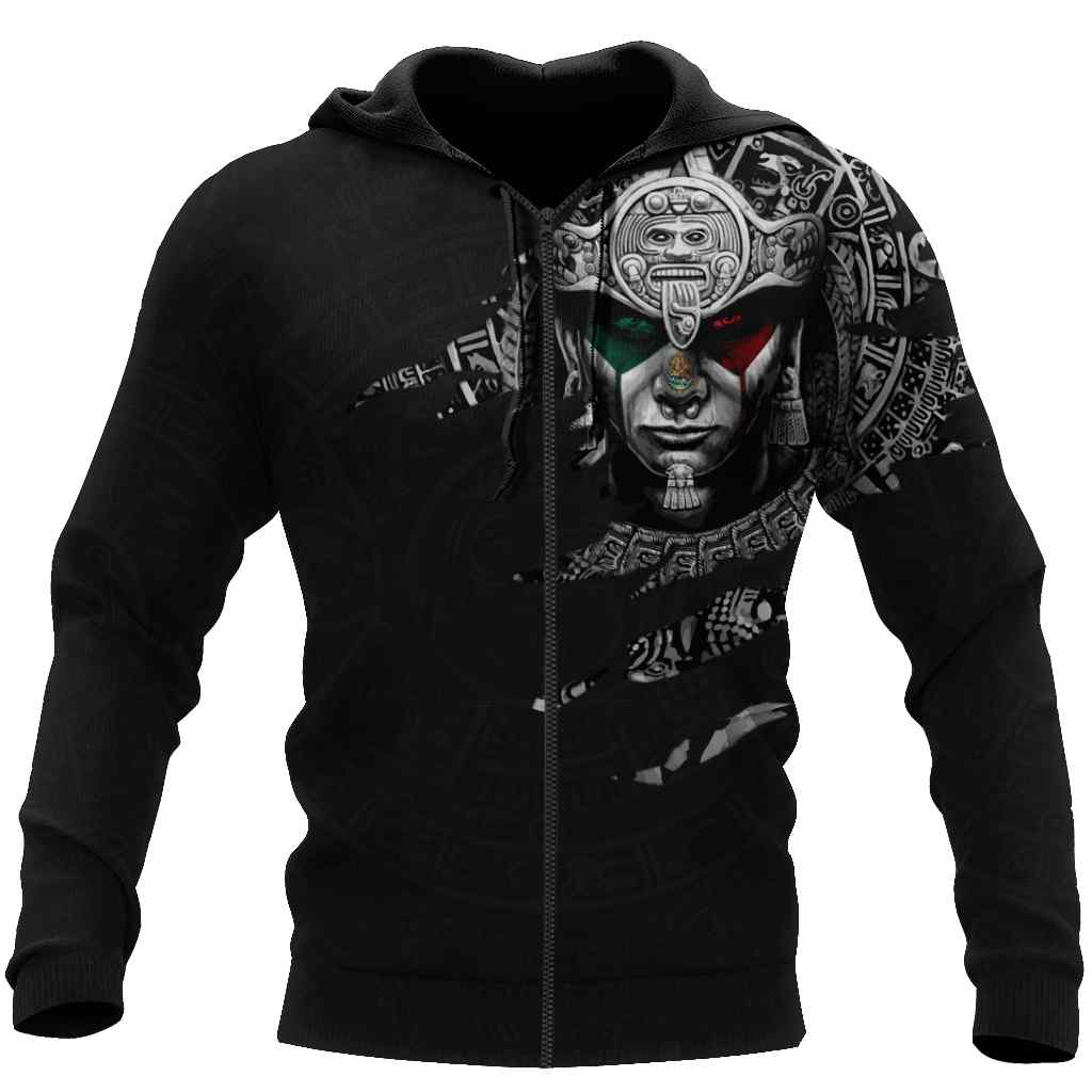 Aztec Warrior All Over Print Unisex Zip up Hoodie