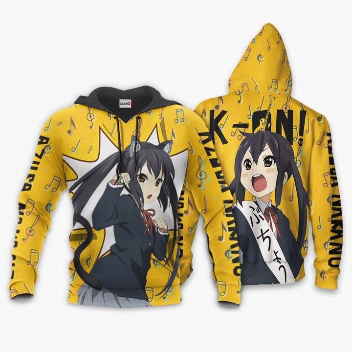 Azusa Nakano Anime Manga K On Team Girls Rock Band 3d T Shirt Zip Bomber Hoodie