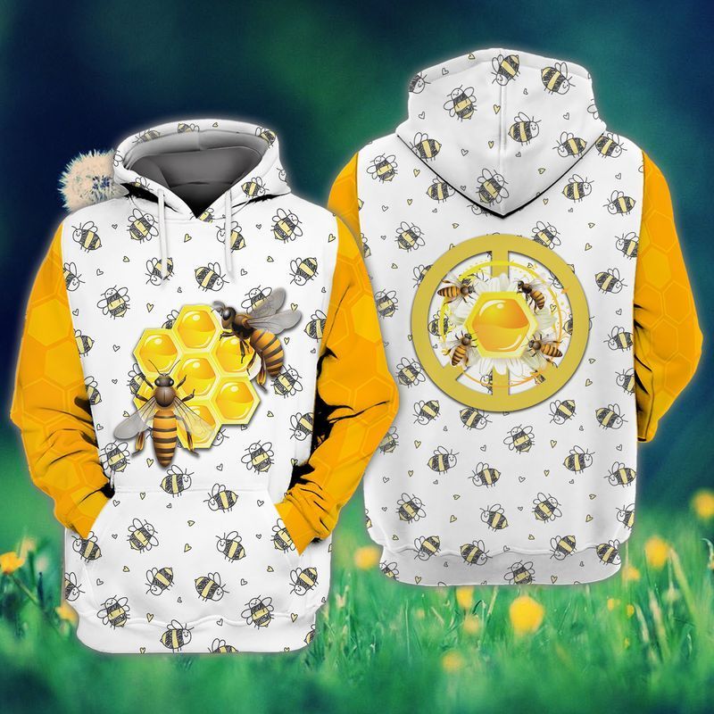 Bee Honey 3d Zip Hoodie