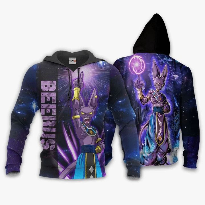 Beerus Sama Dragon Ball Anime Manga 3d Zip Hoodie