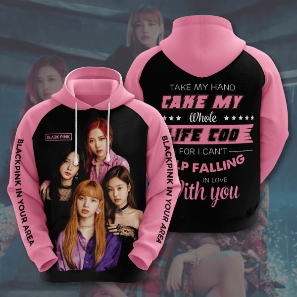 Black Pink Blink Take My Hand Cake My Whole Signature Design Gift For Fan Custom 3d All Over Printed Hoodie