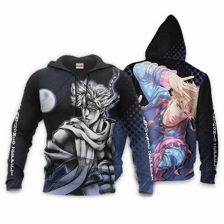 Caesar Anthonio Zeppeli Anime Manga Jojos Bizarre Adventure 3d Zip Hoodie