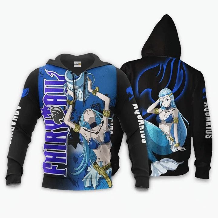 Celestial Aquarius Anime Manga Fairy Tai 3d T Shirt Zip Bomber Hoodie