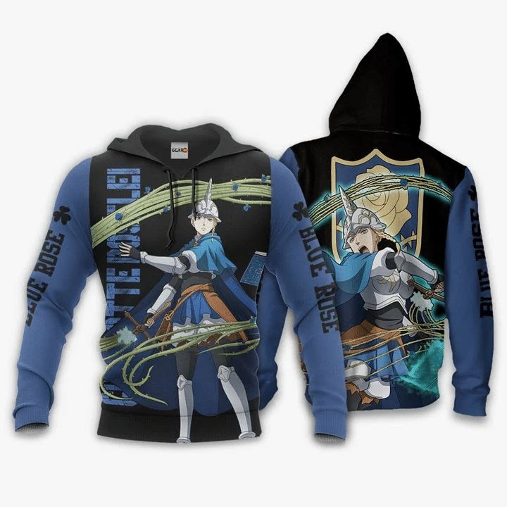 Charlotte Roselei Anime Manga Black Clover Blue Rose 3d T Shirt Zip Bomber Hoodie