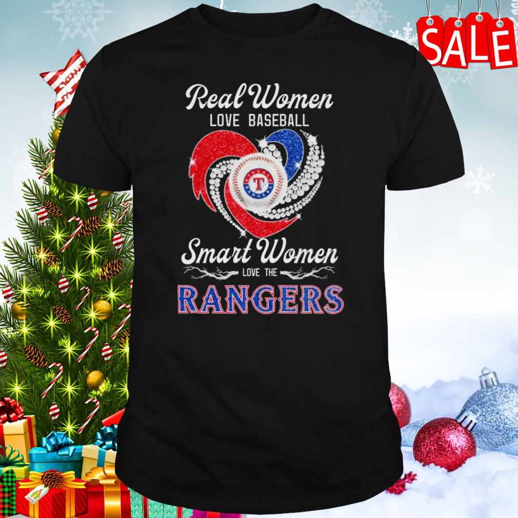 Real Women Love Baseball Smart Women Love The Texas Rangers 2023 Shirt