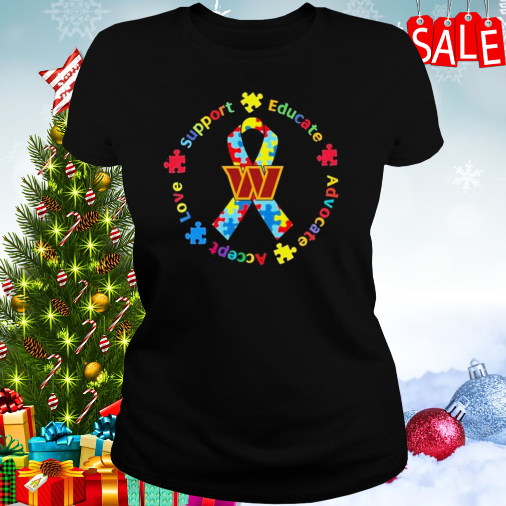 Washington Commanders Support Educate Advocate Accept Love Autism Awareness T-Shirt 2 Women's tshirt