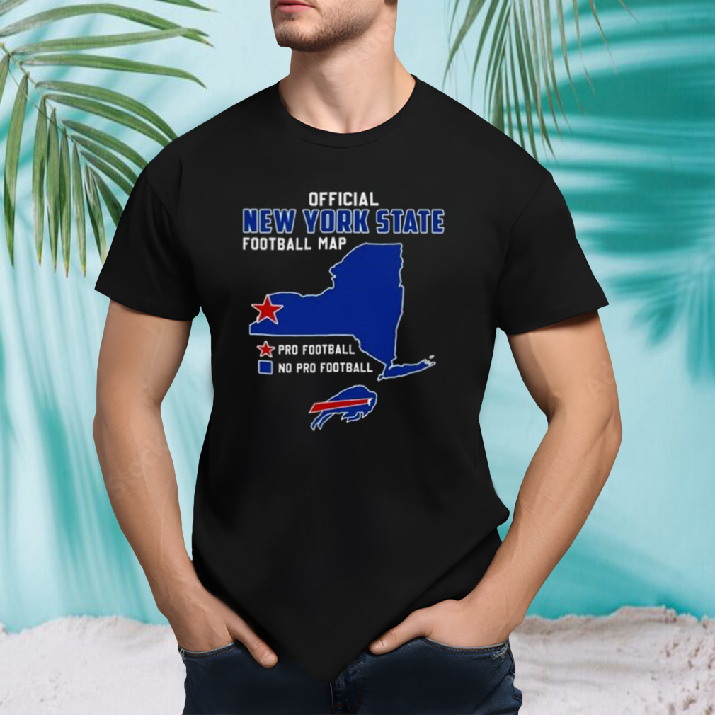 Buffalo Bills Official New York State Football Map Pro Football 2023 Shirt