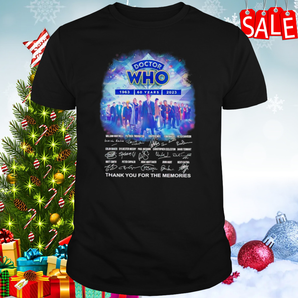 Doctor Who 60 years anniversary thank you for the memories signatures shirt