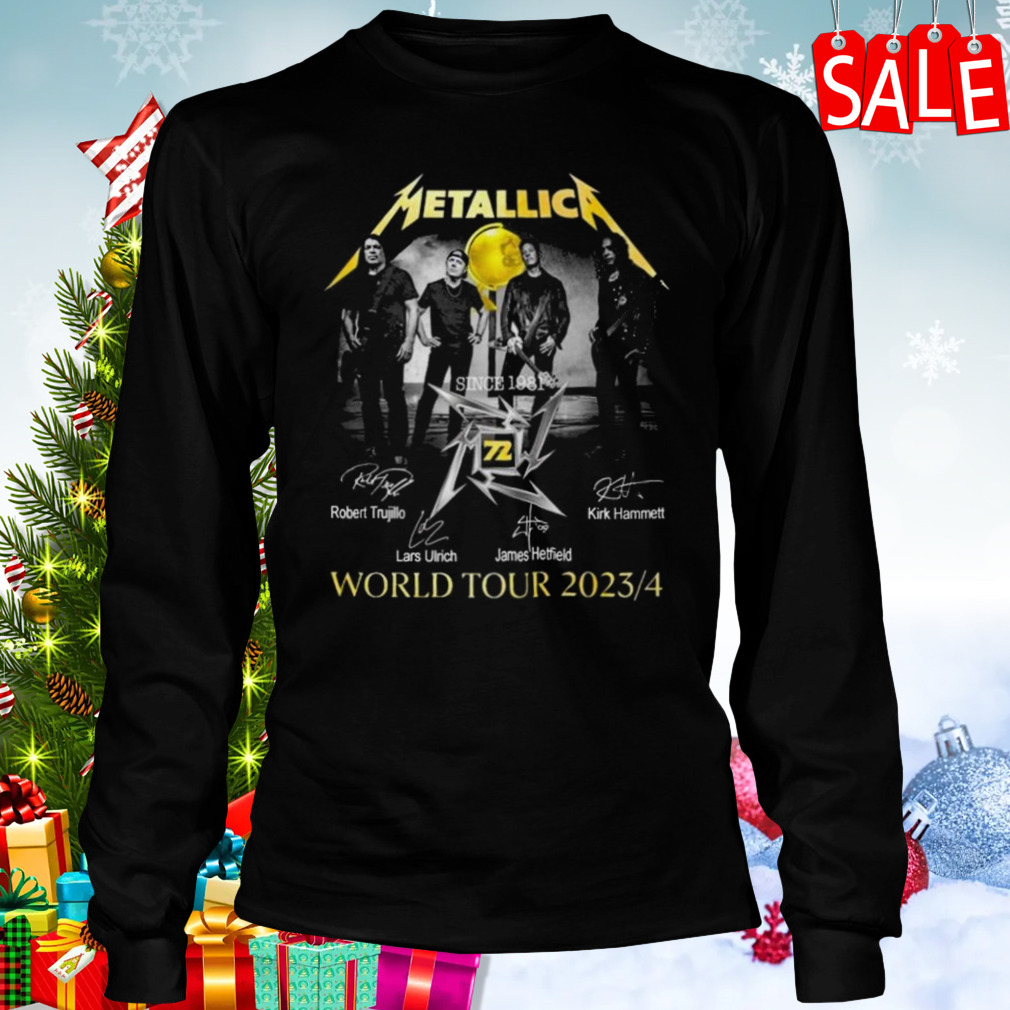 Official Metallica 42 Years 1981-2023 Guitar signatures shirt, hoodie,  longsleeve, sweatshirt, v-neck tee