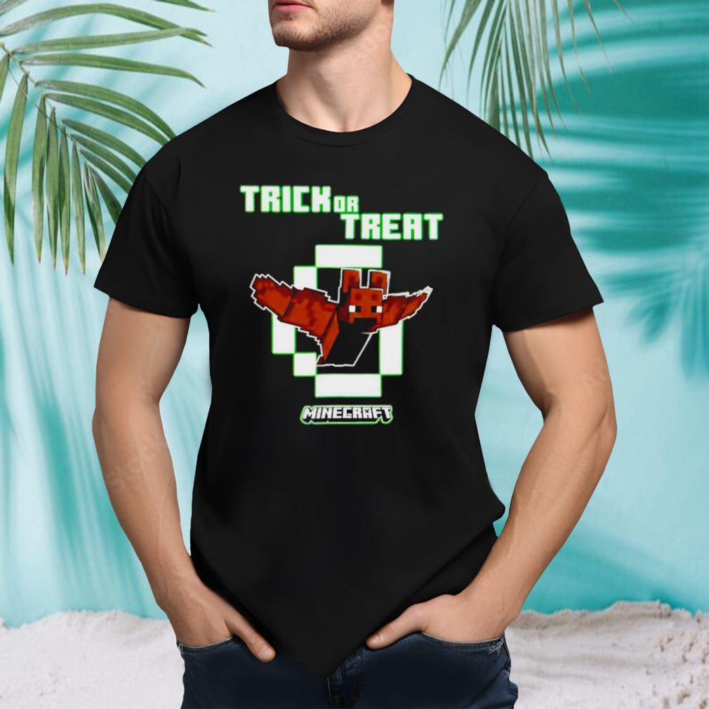 Minecraft bat trick or treat glow in the dark shirt