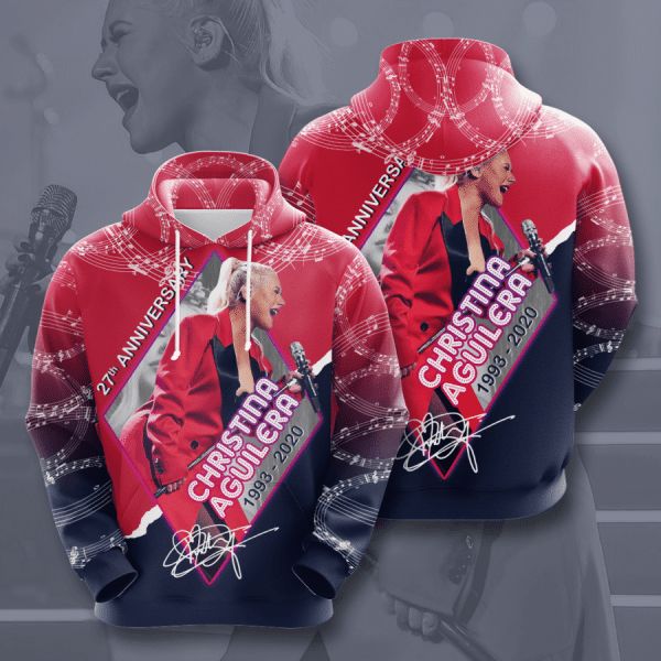 Christina Aguilera 27th Anniversary 1993 2020 Signature Design Gift For Fan Custom 3d All Over Printed 1 Hoodie