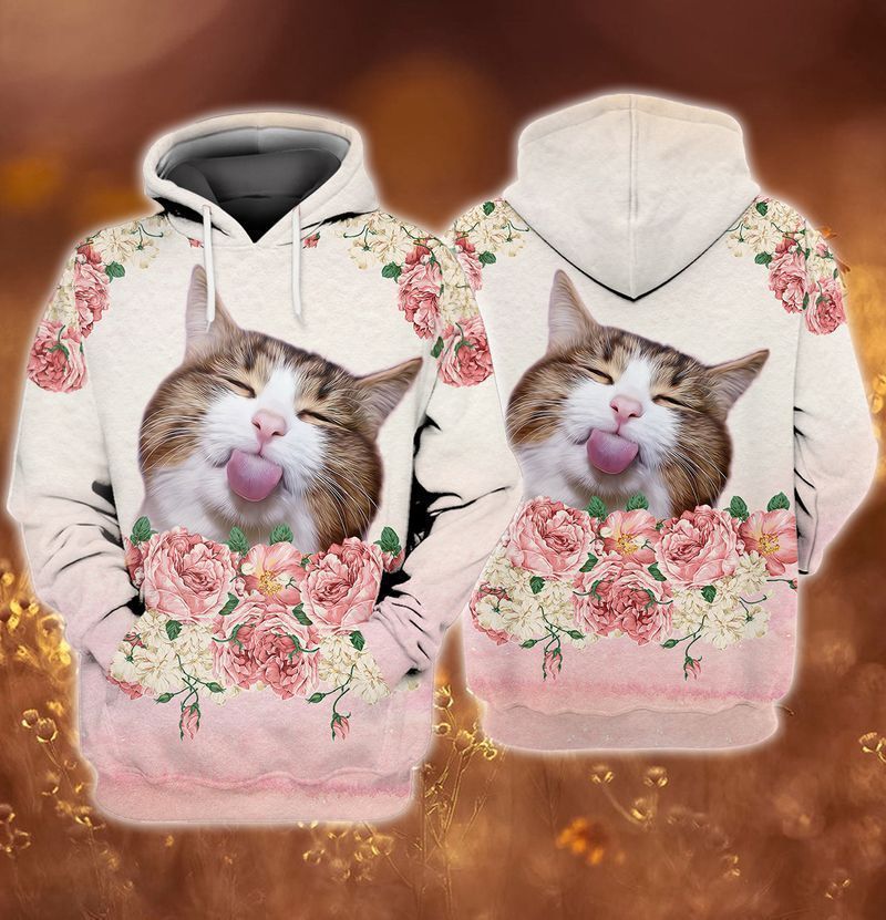 Cute Cat 3d Zip Hoodie