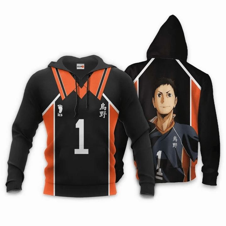 Daichi Sawamura Karasuno Anime Manga Haikyuu Number 1 3d Zip Hoodie