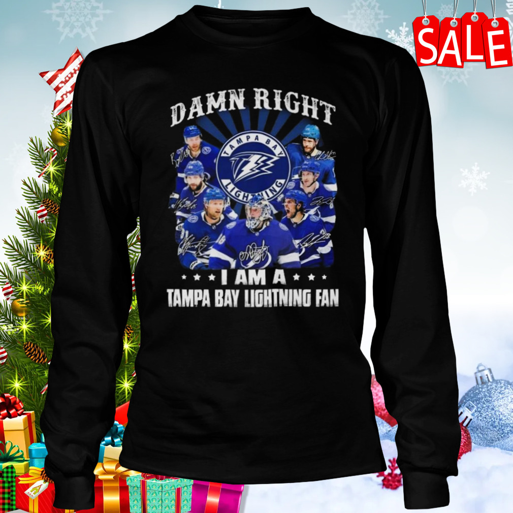 Damn right I am a Tampa Bay Lightning fan signatures shirt, hoodie, sweater  and v-neck t-shirt