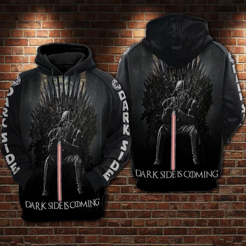 Darth Vader Star Wars Jacket Shirt Game Of Thrones Dark Side Is Coming Darth Vader Over Print 3d Zip Hoodie