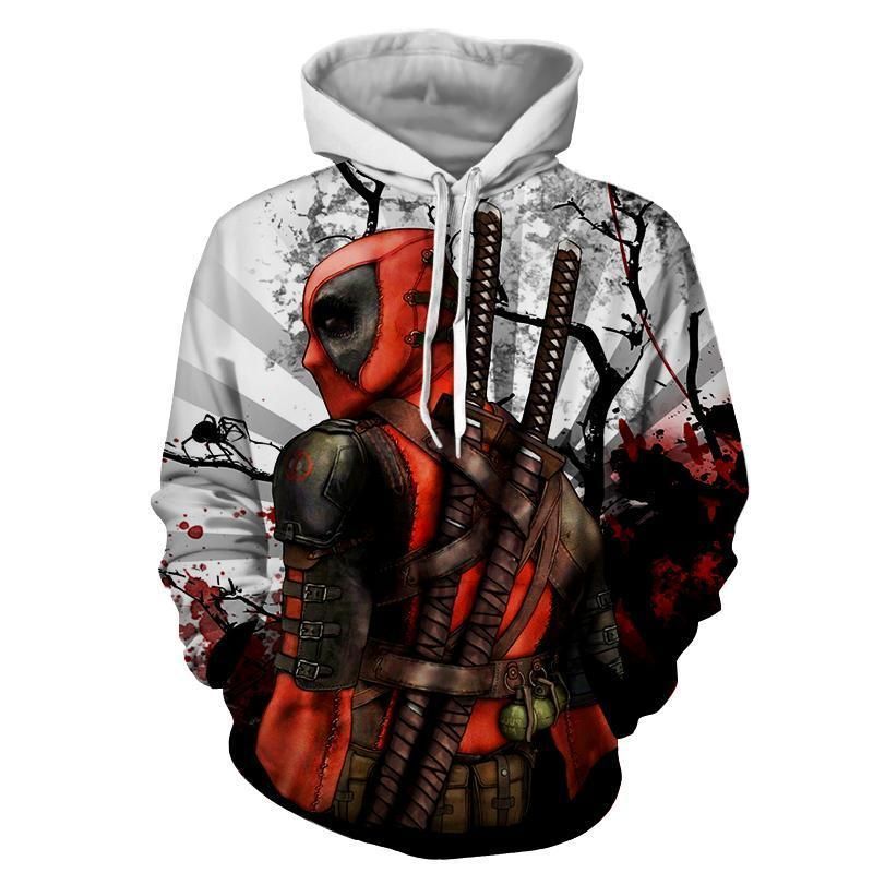 Deadpool Avengers Marvel Over Print 3d Zip Hoodie