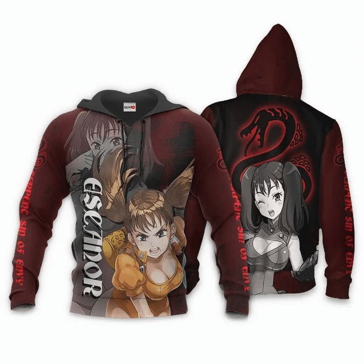 Diane Anime Manga Seven Deadly Sins Serpent Sin Of Envy 3d Zip Hoodie