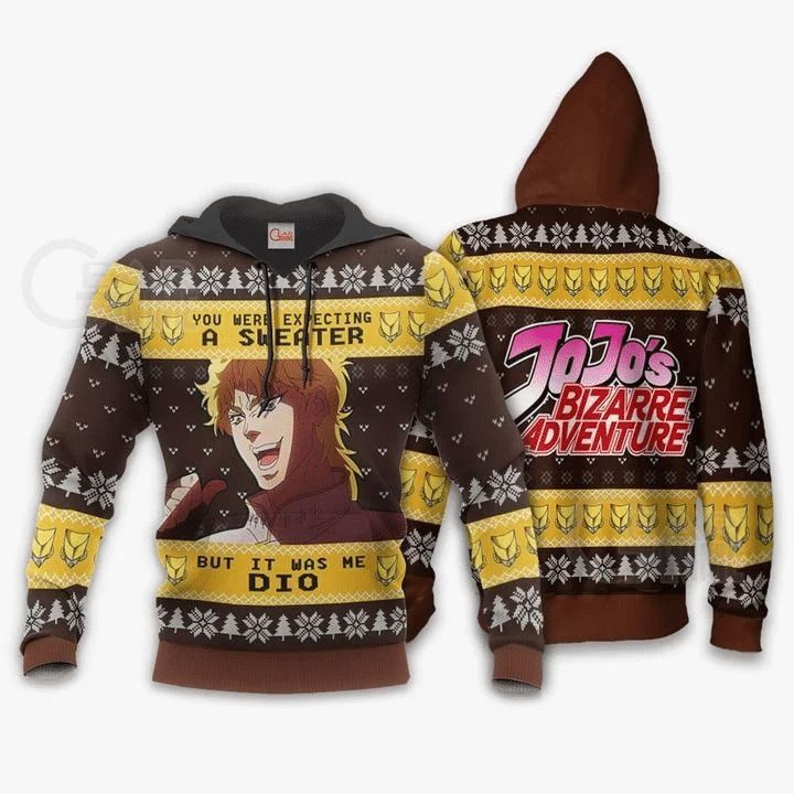 Dio Brando Ugly Christmas Jojos Bizarre Adventure Xmas Anime Manga 3d Zip Hoodie