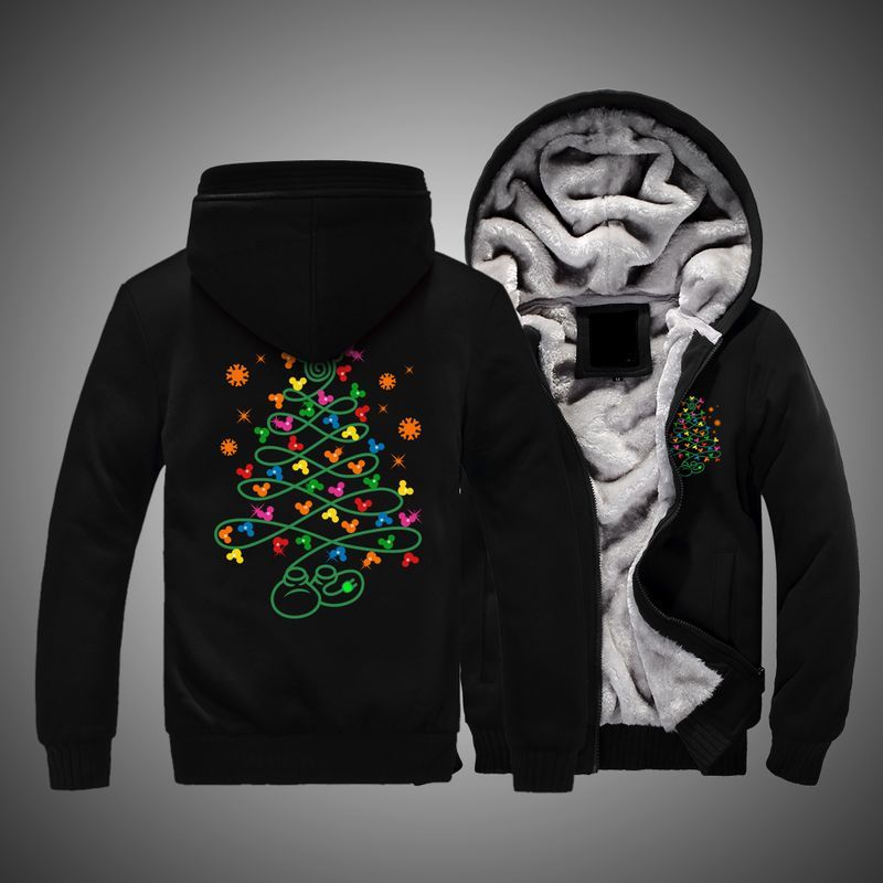 Disney Christmas Tree Over Print 3d Fleece Zip Hoodie