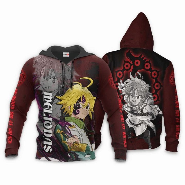 Dragons Sin Of Wrath Meliodas Seven Deadly Sins Anime Manga 3d Zip Hoodie