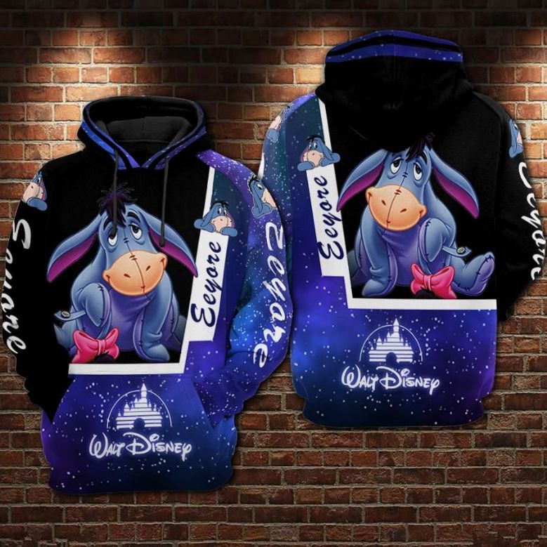 Eeyore Cartoon Winnie The Pooh Walt Disney Over Print 3d Zip Hoodie