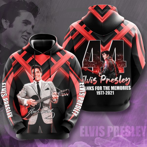 Elvis Presley 44th Anniversary 1977 2021 Signature Design Gift For Fan Custom 3d All Over Printed Hoodie