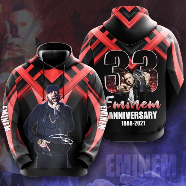 Eminem 33th Anniversary 1988 2021 Signature Design Gift For Fan Custom 3d All Over Printed Hoodie