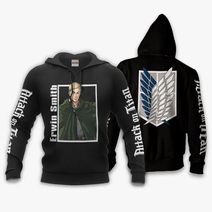 Erwin Smith Anime Manga Shingeki No Kyojin Attack On Titan 3d Zip Hoodie