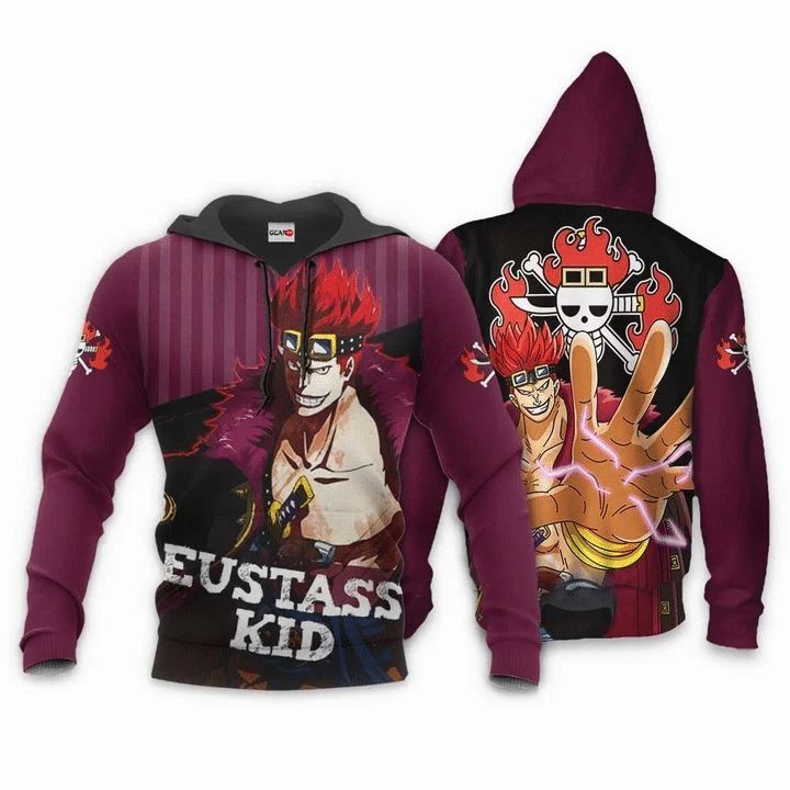 Eustass Kid One Piece Anime Manga 3d Zip Hoodie