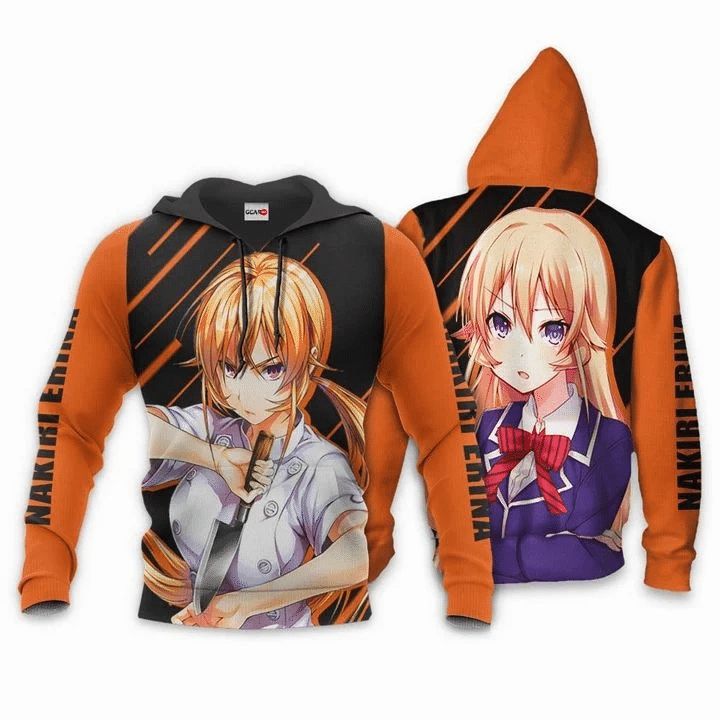 Food Wars Nakiri Erina Shokugeki No Soma Anime Manga 3d Zip Hoodie