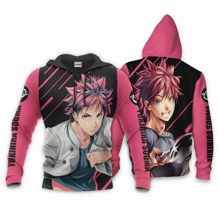 Food Wars Yukihira Souma Shokugeki No Soma Anime Manga 3d Zip Hoodie