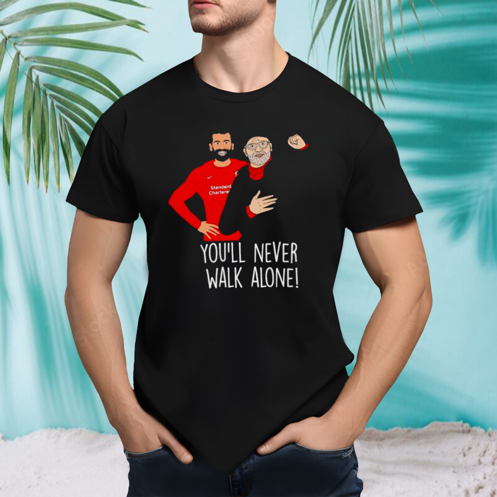 Liverpool F.C Mohamed Salah and Jürgen Klopp you’ll never walk alone shirt