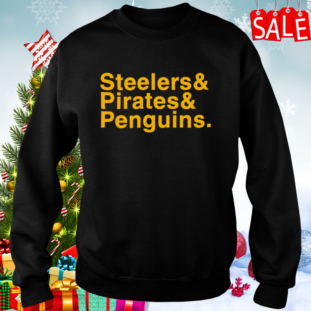 Pittsburgh Steelers Pirates Penguins MASH UP Logo T-shirt 6 Sizes S-3X