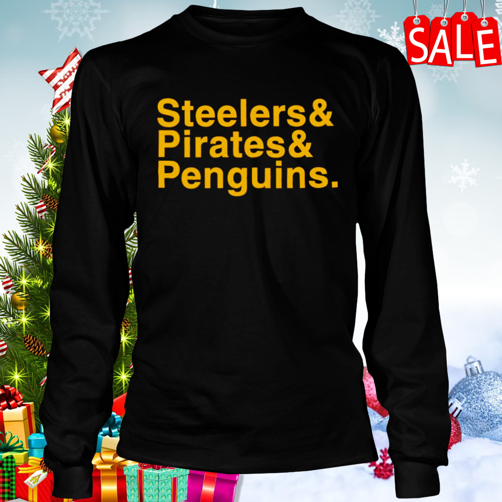 Pittsburgh Steelers Pirates Penguins MASH UP Logo T-shirt 6 Sizes S-3X